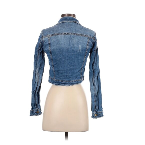 Fashion Nova Blue Cropped Jean Jacket- small - Picture 2 of 6